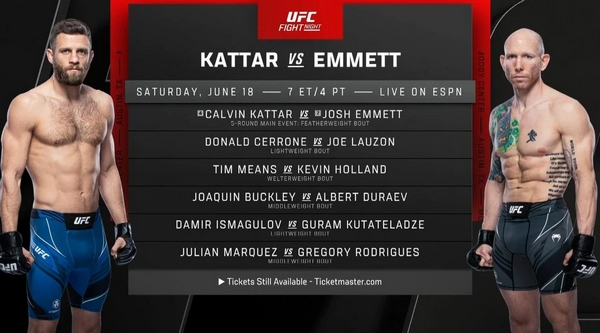 Calvin Kattar Josh Emmett fight card