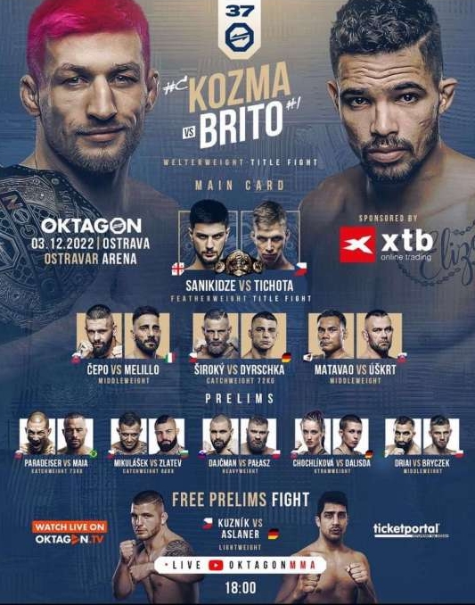 Oktagon 37 Ostrava fight card