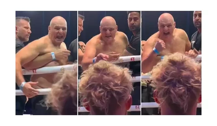 Naprosté běsnění! Otec Tysona Furyho vystartoval na Jakea Paula, chtěl se rvát – VIDEO