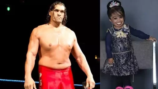 VIDEO: Rozdíl 153 cm! Obr mezi wrestlery se sešel s nejmenší ženou světa. Vešla se mu do dlaně